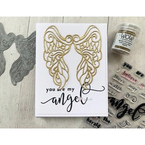 Mmao Crafts Metal Steel Cutting Dies New Angel wings decoration Stencil For DIY Scrapbooking Paper/photo Cards Embossing Dies