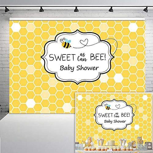 Neoback Sweet As Can Bee Baby Shower Backdrop Honeycomb Christening Baptism Bumble Bee Photo Background