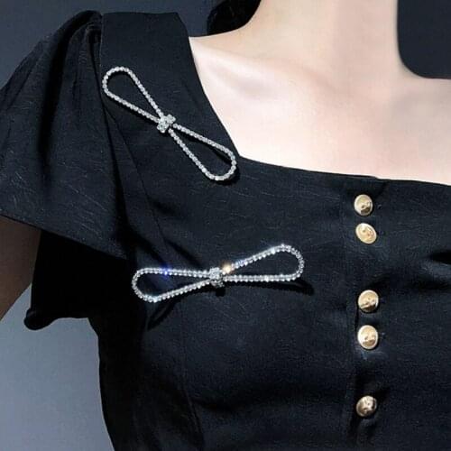 Fashion Bow Brooches For Women 2021 New Trends Big Shinning Rhinestone Brooch Pins Jewelry Christmas Gifts