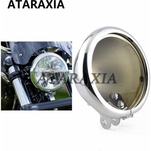 Motorcycle 5.75" Headlight Light Bucket Housing Bottom Mount LED Headlamp Shell For Harley Dyna Softail Custom Sportster XL883
