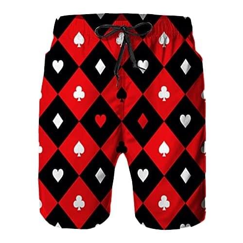 Mens Swim Trunks with Pockets Full Moon on Night Summer Surf Quick Dry Beach Board Shorts Pants Bathing Suit