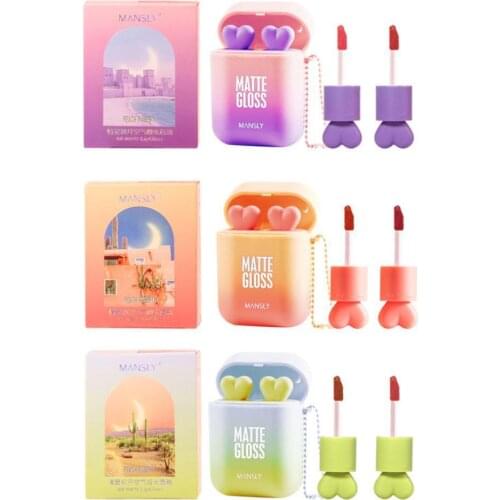 New Lipstick Waterproof Long-lasting Lip Lovely Glaze Matte Full-bodied Delicate Smooth Non-drying Girly Heart Gloss Set