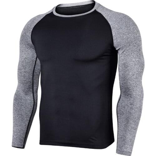 New Solid Color Stitching Tights High Elastic and Quick-drying Running Fitness Clothing Training Long-sleeved Sports T-shirt