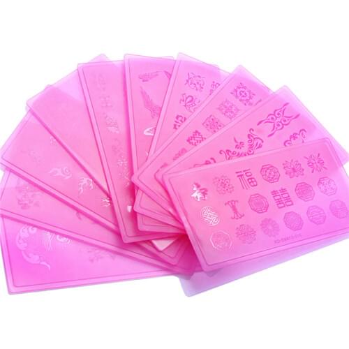 2019 New 10pcs New Acrylic Nail stamper Nail Stamping Plates DIY Manicure Templates New Flower Lace Template Manicure Nail Tools