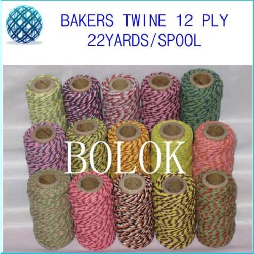 Free shipping 80pcs/lot Bakers twine (22yard/spool) bakers twine, DIY twine 37 kind color cotton twisted rope