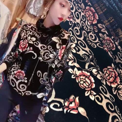 Sewing fabric Eugen yarn embroidery velvet lace clothing lace cloth soft embroidery fabric velvet hollow lace fabric cloth