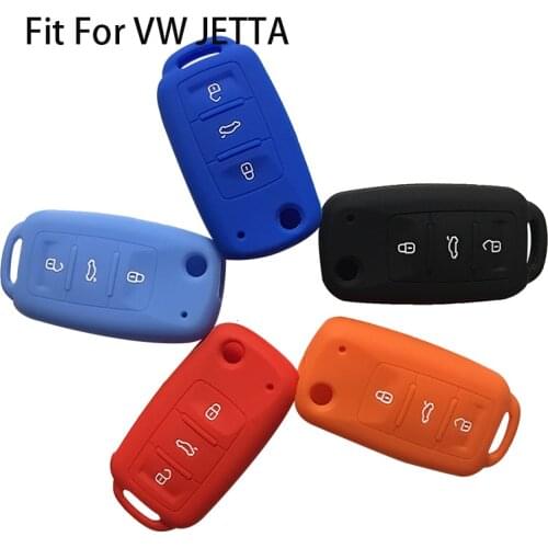 Silica Gel Key Cover Cap For VW JETTA Flip Key Case Car Key Cover For Volkswagen JETTA Remote Control Accessories For Car