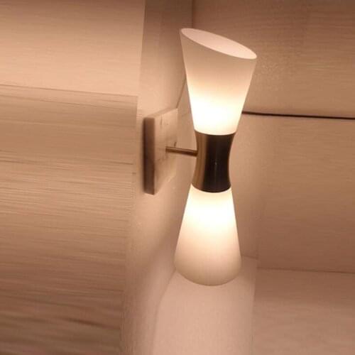 Modern lighting double head wall lamp bedside glass wall lamp modern wall lamps lighting fixture led lamp wall lighting led