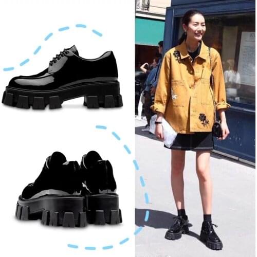 MONMOIRA Patent Leather Platform Oxfords Shoes for Women British Style Flat Shoes for Women Solid Black Designer Shoes Women 744