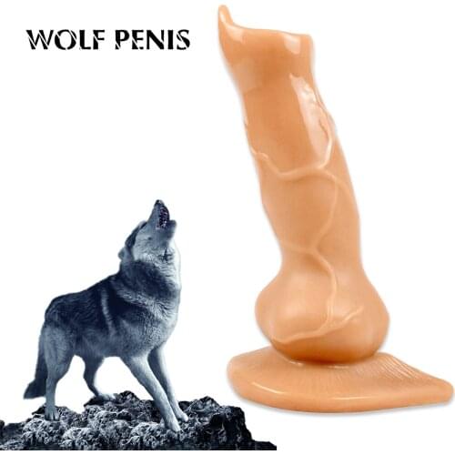 Wolf Penis Adult Products Soft Dildo with powerful Sucker Female Masturbation Tool G-spot Vagina Stimulator Sex Toys for Couple