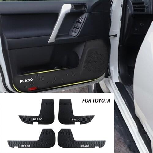 4Pcs Car Door Anti-kick Pad Protective Cover for Toyota Prado Domineering Car Door Carbon Fiber Sticker Interior Special
