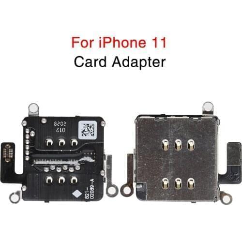 10pcs/lot Dual Sim Card Reader connector Flex Cable For iPhone 11 Sim Card Tray Slot Holder Adapter