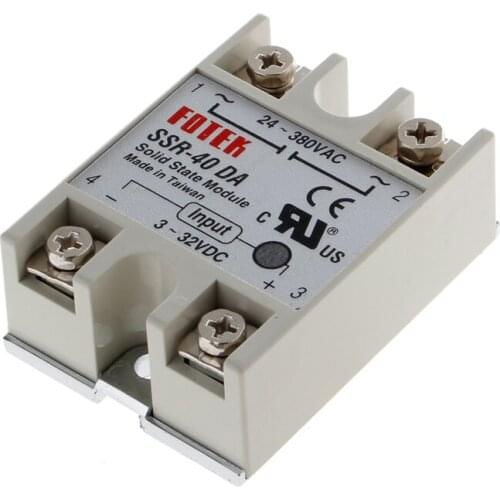 24V-380V SSR-40DA 40A 3-32V DC-AC Solid State Relay Module New