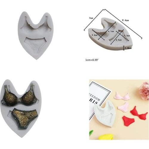 3D Sexy Women Underwear Suit Shape Silicone Mold Fondant Mould Sugarcraft Resin Clay Cake Desserts Decor DIY Hard Candies Decor