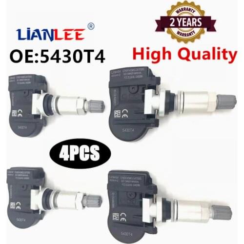 4pcs TPMS 5430T4 9673198580 Tire Pressure Monitor Sensor Alarm System Car For Peugeot 508 607 807 For Citroen C5 5430T4