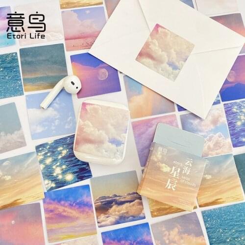 46 Pcs/Box Sea and Cloud Scenery Stickers Scrapbooking Diary Decorative DIY Stick Label School Stationery Album Journal Supplies