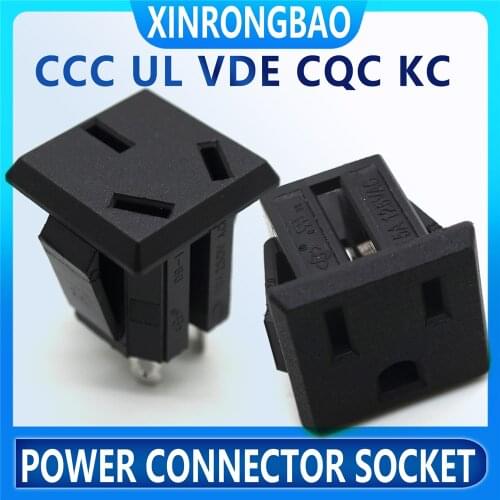5pcs American Outlet Socket 3Pin 15A 125V AC Power Socket jack connector Power Plug Australian UL/CCC/VDE/KC/CQC 10A 250V US/AU