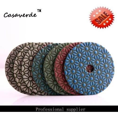 Free shipping 4 inch premium quality angle grinder diamond stone dry pads for polishing countertop