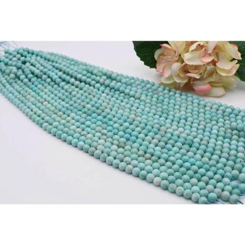 4-10mm AAAAAA Natural Smooth Amazonite round Stone Beads For DIY necklace bracelet jewelry making 15 "free delivery