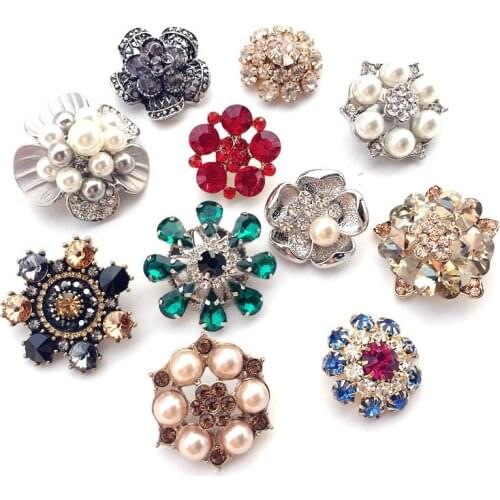 Flower buttons, delicate rhinestone buttons, red pearl buttons coat buttons