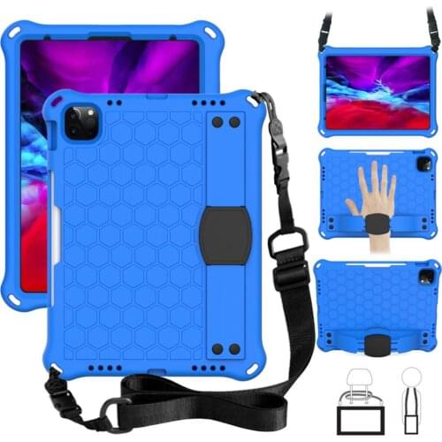 Kids Safe EVA Shockproof Case for iPad Air 4 10.9 iPad Pro 11 2020 2018 Kid Cover Portable Handle Stand Case with Shoulder Strap