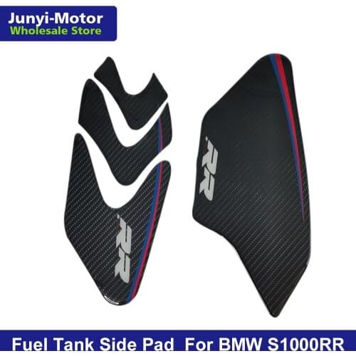 For BMW S1000RR HP4 Fuel Tank Traction Side Pad Gas Knee Grip Stickers Motorcycle Protector Anti Slip 3D Carbon Fiber Decals