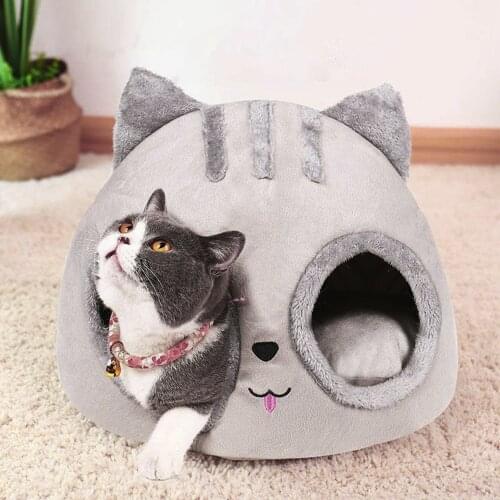 Cat Bed Cotton House for Cats Dogs Semi-Enclosed Pet Dog Cat Nest Dog Accessories Deep Sleep House for Small Dog and Cats