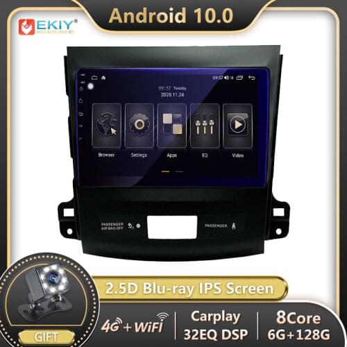 EKIY 6G 128G Blu-ray IPS DSP Android 10 Autoradio For Mitsubishi Outlander xl 2 2005-2011 Car Radio GPS Navi Stereo Auto Carplay