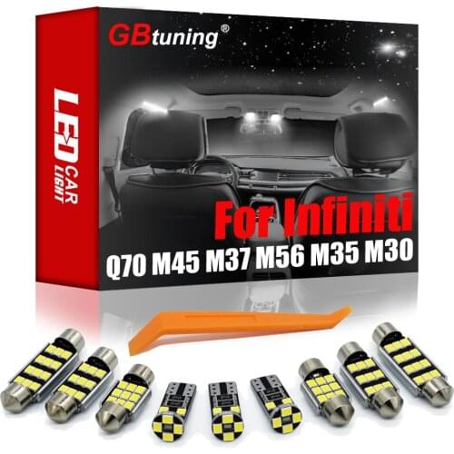 GBtuning Canbus LED For Infiniti Q70 M45 M37 M56 M35 M35H M30 (1990-2019) Vehicle Light License Plate Bulb Interior Light Kit