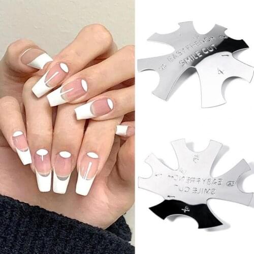 Hot 80% OFF Nail Cutter Plate French Style Nail Polishing Stainless Steel Reusable Manicure Edge Trimmer for Female