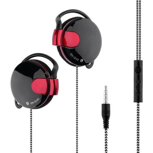 Gaming Headset 3.5mm Wired Sports Headphones Ear-hook Music Earphones w/ Mic In-line Control For Smartphones Laptop Desktop PC