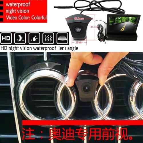 FUWAYDA CCD HD FOR SONY Car Front View Logo Embeded Camera backup + Monitor for for Audi A1 A3 A4 A5 A6 A7 Q3 Q5 Q7 TT