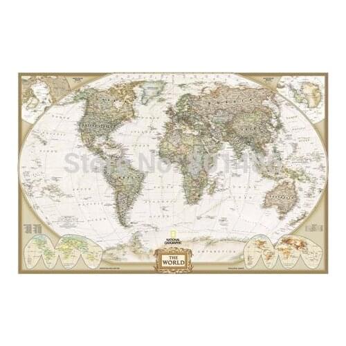 Map Of The World Canvas Prints Modern Oil Painting Picture Printed On Canvas