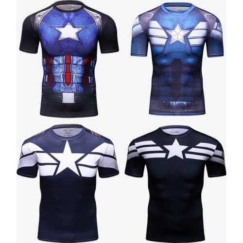 Compression Shirt Cosplay Quick Dry Fit Sport Tshirt Men Short Sleeve Running Sweatshirt Fitness Gym Bodybuilding Workout Shirts