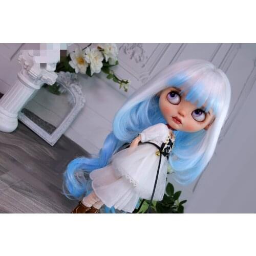 Blythes Dolls' Fit Hair Fits a 1/6 Size Fashionable Tie Bangs Patchwork Silky Smoothing High Temperature Silky Orchid Jellyfish