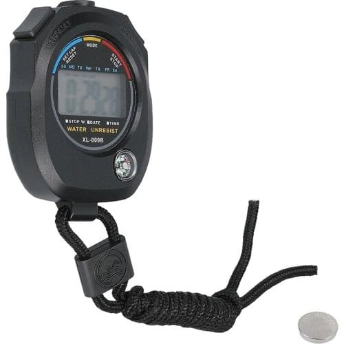 Multifunction Handheld LCD Chronograph Sports Digital Stopwatch Time Counting Watch Pocket Timer with String For Sports Supplies