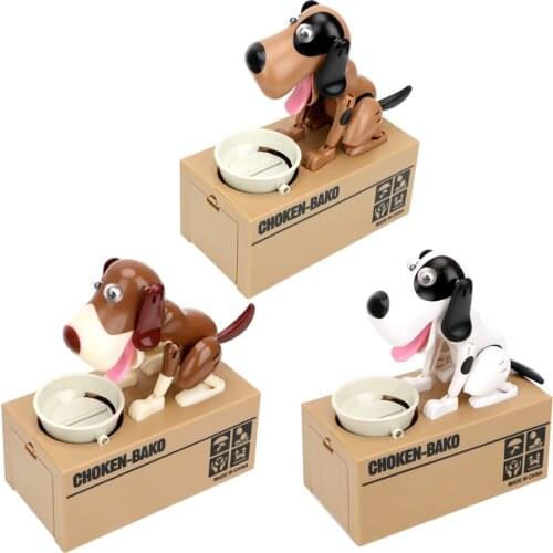 Cartoon Robotic Dog Steal Coin Bank Plastic Money Saving Box Kids Gift Creative Electronic Piggy Banks Automated Money Boxes