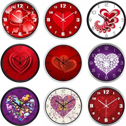 10inch Love Heart New Sweet Home Wall Clock, no Ticking Sound