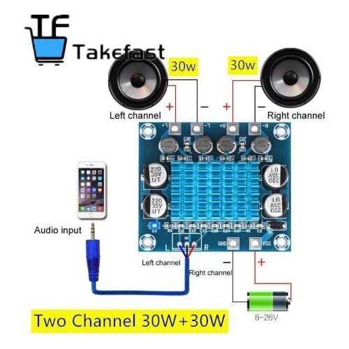 NEW TPA3110 XH-A232 30W+30W 2.0 Channel Digital Stereo Audio Power Amplifier Board DC 8-26V 3A