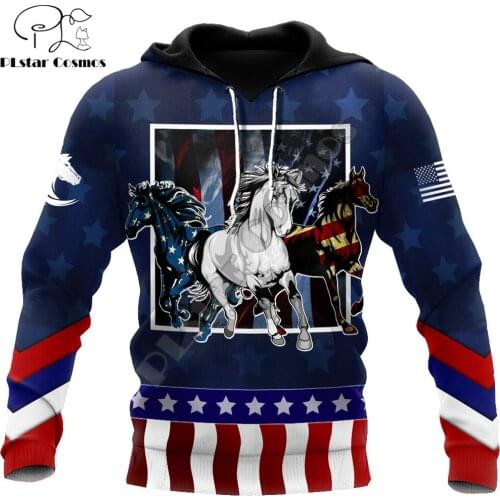 Autumn Brand Hoodies Clothes Horses Flag 3D Printed Mens Sweatshirt Unisex Streetwear Pullover Casual Jacket Tracksuits DW0181
