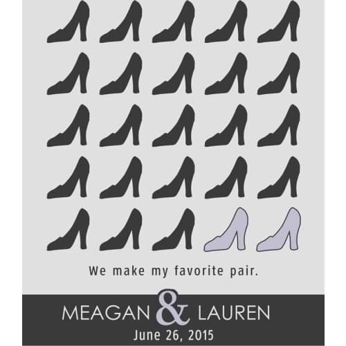 Personalized Gay Marriage Favorite Pair Shoes Anniversary Wedding Gift For Women Heels Couple Custom Art Print Paper Canvas Sign