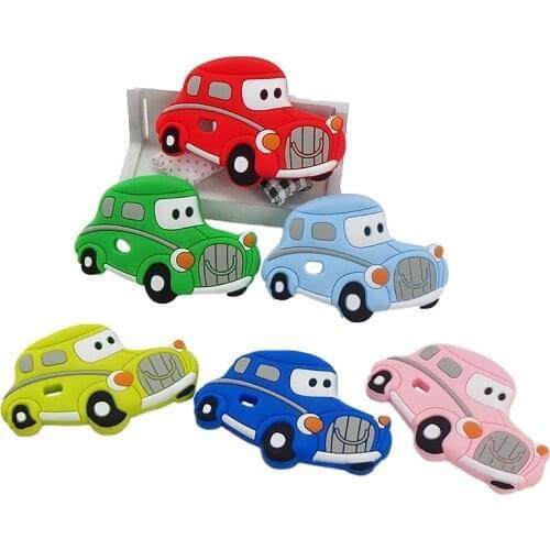 Chenkai 10pcs Silicone Car Teether DIY Baby Pacifier Dummy Teething For DIY Infant Smoothing Sensory Bite Toy Accessories