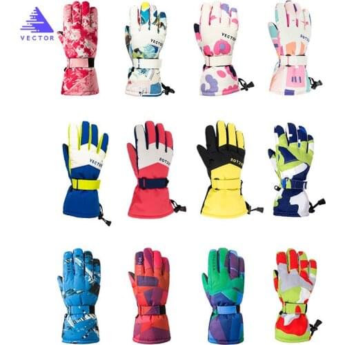 Girls Boys Waterproof Warm Gloves Cycling Snow Kids Windproof Skiing Snowboard Gloves Winter Professional Thermal Ski Gloves