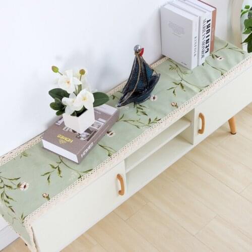 Green/Blue/Apricot Home Table Runner Decoration With Flower For Family Table Coth Wedding Decoration Dinner Party Table Runners