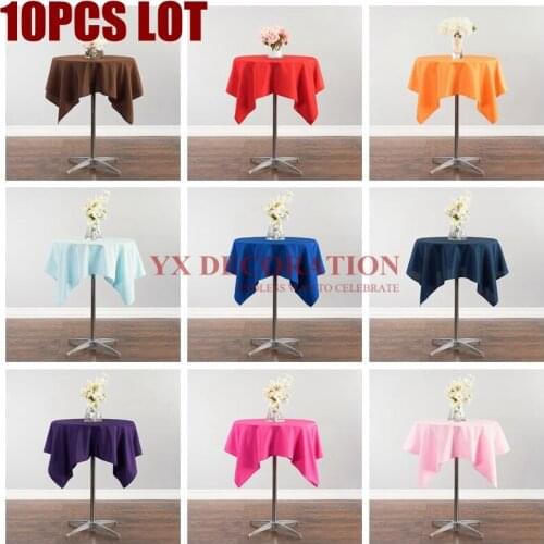 10pcs Sold Poly Cocktail Table Cloth Cover Banquet Wedding Tablecloth For Event Decoration