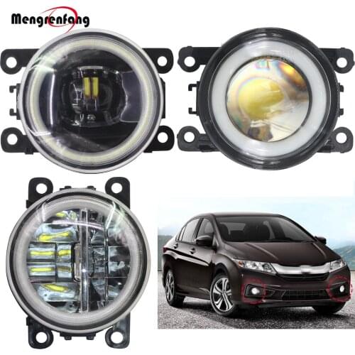 2 X Car Accessories H11 LED Fog Light Halo Ring Angel Eye Daytime Running Light DRL 12V For Honda City Grace Ballade 2014-2018