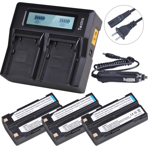 3PCS 2600mAh 54344 Battery+Rapid LCD Dual Charger for Trimble 29518 46607 52030 38403 5700 5800 R7 R8 GNSS MT1000 GPS Receiver