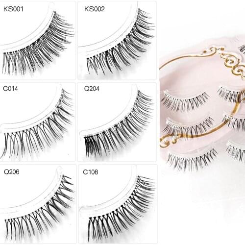 3PCS natural long hand made false eyelashes Daily eye makeup Transparent terrier Cruelty Free soft fake mink lashes