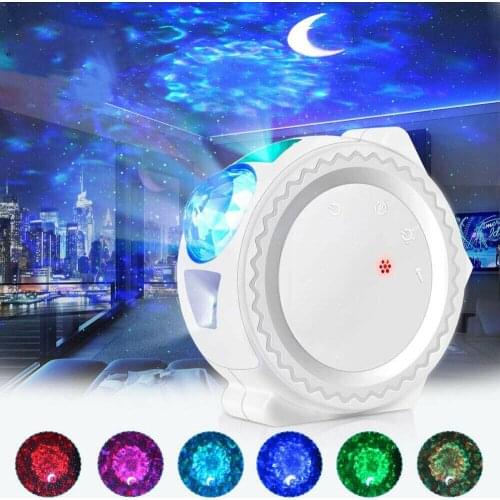 3in1 LED Star Sky Projector Night Light 6 Colors Ocean Waving Lights 360 Degree Rotation Projection Lamp Bedroom Decor for Kids