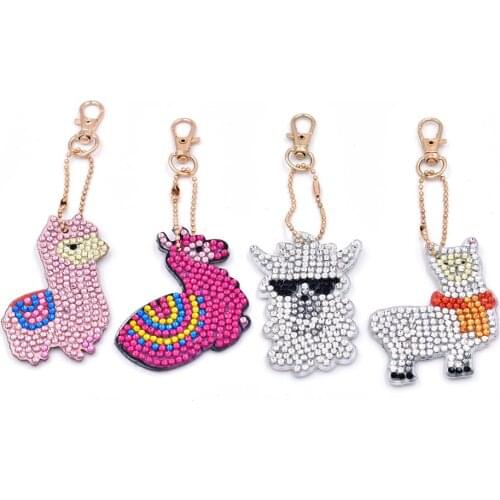 5D diamond painting cute animal DIY keychain diamond bag pendant jewelry mosaic home decoration pattern handmade new year